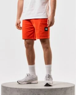 Weekend Offender Hawkins Jogger Shorts Pure Orange -Warm Knit Wear Sales STSS2401 HAWKINS PURE ORANGE 4808 MODEL
