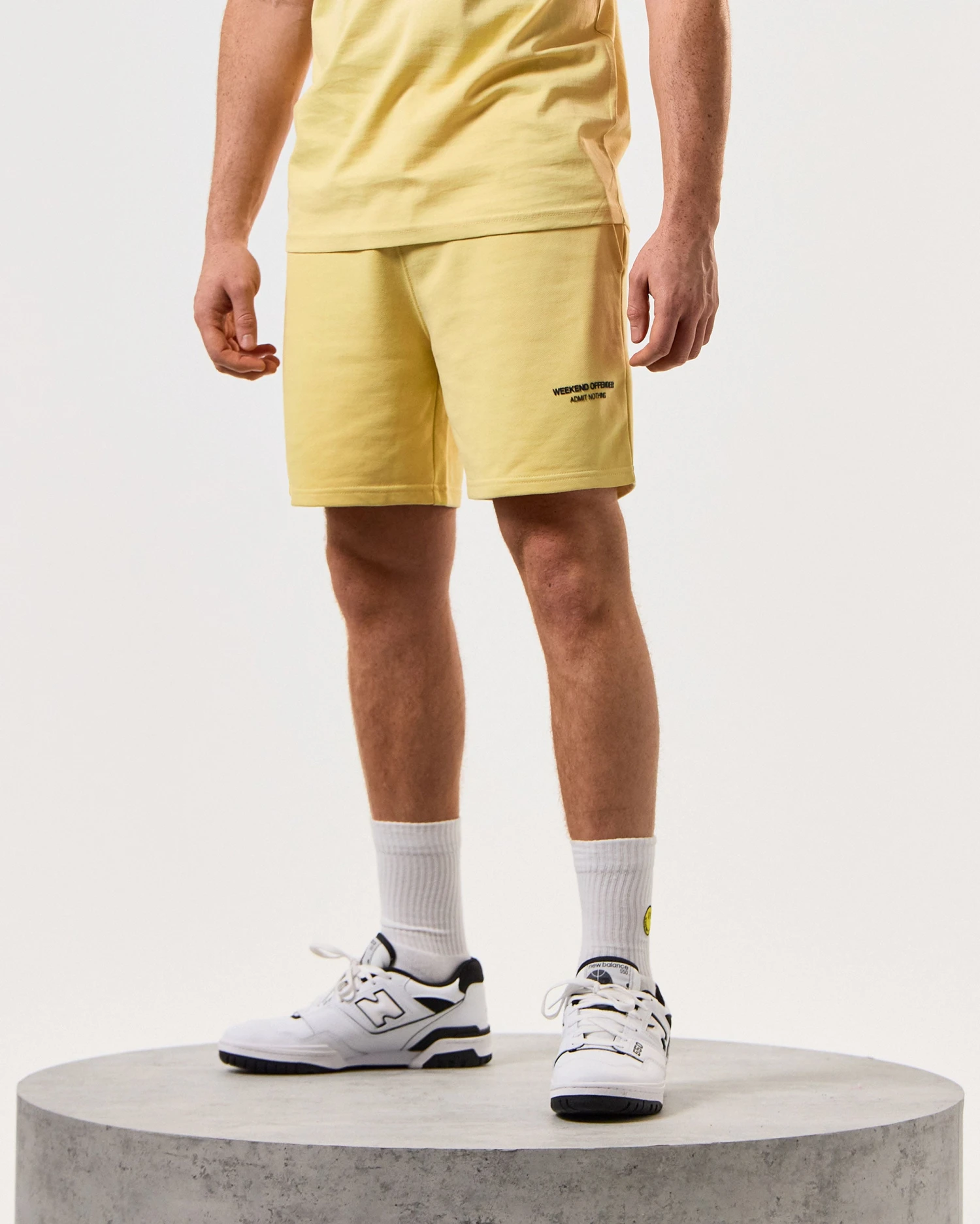 Weekend Offender Mytros Shorts Butter Yellow/Navy 3 Weekend Offender Mytros Shorts Butter Yellow/Navy - Image 3