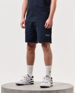 Weekend Offender Mytros Shorts Navy/Periwinkle -Warm Knit Wear Sales STSS2402 MYTROS NAVY 5847 MODEL