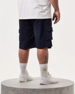 Weekend Offender Mascia Cargo Shorts Navy - Plus Size -Warm Knit Wear Sales STSS2404X MASCIA NAVY 8105 PLUS