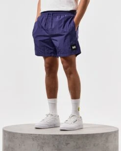 Weekend Offender Stacks Swim Shorts Bright Navy -Warm Knit Wear Sales STSS2405 STACKS BRIGHT NAVY 4293 MODEL