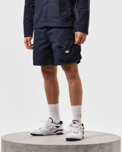Weekend Offender Sunrise Hills Ripstop Shorts Navy -Warm Knit Wear Sales STSS2407 SUNRISE HILLS NAVY 5421 MODEL