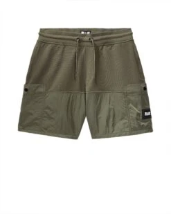 Weekend Offender Azeez Parachute Pocket Shorts Castle Green
