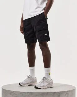 Weekend Offender Scopello Cargo Shorts Black -Warm Knit Wear Sales STSS2425 SCOPELLO BLACK 6949