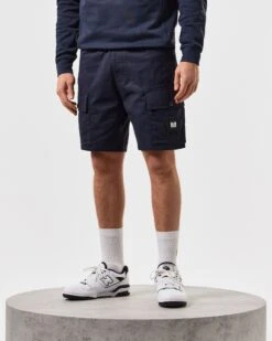 Weekend Offender Scopello Cargo Shorts Navy -Warm Knit Wear Sales STSS2425 SCOPELLO NAVY 5440 MODEL