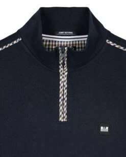 Weekend Offender Matisa Quarter Zip Sweatshirt Navy/House Check -Warm Knit Wear Sales SWAW23 13 MATISA NAVY HOUSE CHECK 2696 108367a2 8ef7 4f08 86ef 15050af99302