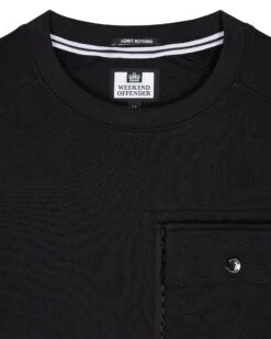 Weekend Offender Adiel Mesh Pocket Sweatshirt Black -Warm Knit Wear Sales SWAW23 16 ADIEL BLACK 0814
