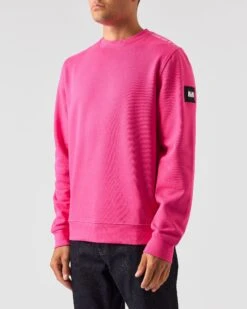Weekend Offender F Bomb Sweatshirt Cerise Pink -Warm Knit Wear Sales SWAW2302 F BOMB CERISE 0613 MODEL