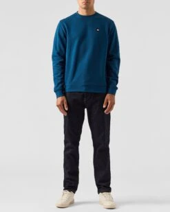 Weekend Offender Ferrer Sweatshirt Juniper Blue -Warm Knit Wear Sales SWAW2309 FERRER JUNIPER 0365
