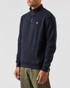 Weekend Offender Faraone Quarter Zip Sweatshirt Navy -Warm Knit Wear Sales SWAW2310 FARAONE NAVY 0461