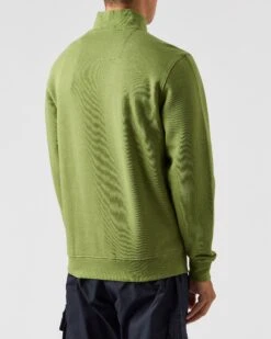 Weekend Offender Faraone Quarter Zip Sweatshirt Seaweed Green -Warm Knit Wear Sales SWAW2310 FARAONE SEAWEED 0652 MODEL Copy