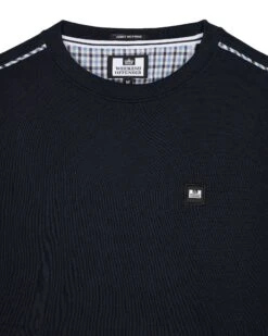 Weekend Offender Vega Sweatshirt Navy/Blue House Check -Warm Knit Wear Sales SWAW2312 VEGA NAVY BLUE CHECK 0212