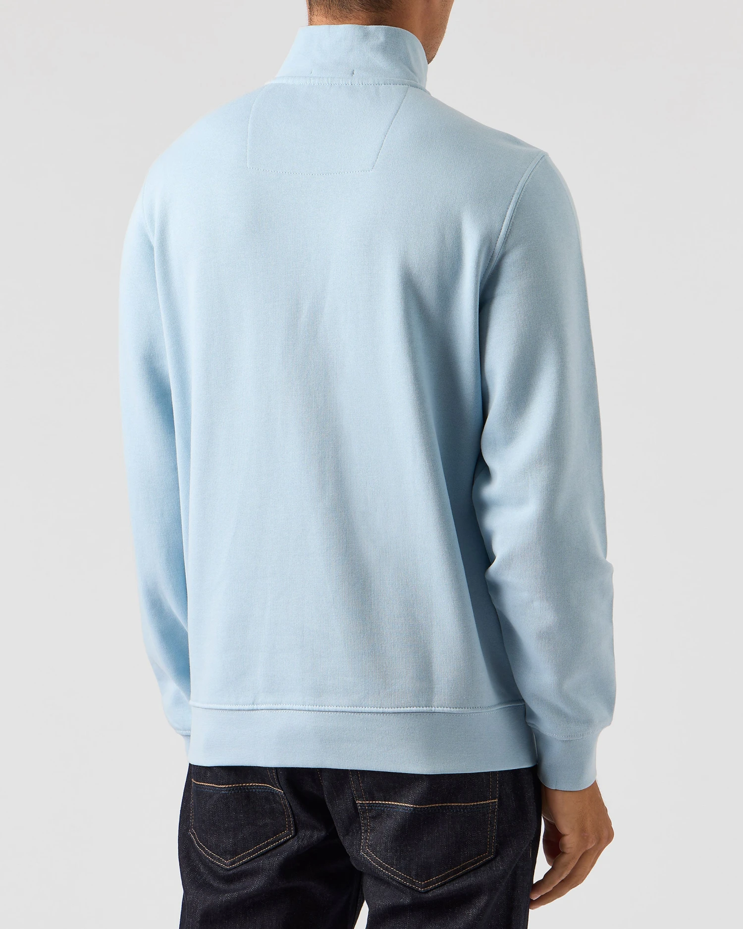 Weekend Offender Matisa Quarter Zip Sweatshirt Winter Sky/Blue House Check 4 Weekend Offender Matisa Quarter Zip Sweatshirt Winter Sky/Blue House Check - Image 4