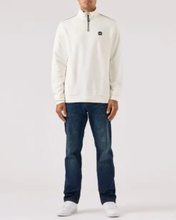 Weekend Offender Matisa Quarter Zip Sweatshirt Winter White/House Check -Warm Knit Wear Sales SWAW2313 MATISA WINTER WHITE HOUSE CHECK 0027