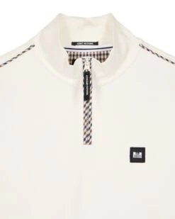 Weekend Offender Matisa Quarter Zip Sweatshirt Winter White/House Check -Warm Knit Wear Sales SWAW2313 MATISA WINTER WHITE HOUSE CHECK 4076