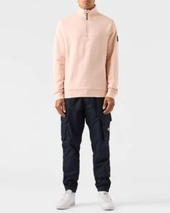 Weekend Offender Kraviz Quarter Zip Sweatshirt Peachy -Warm Knit Wear Sales SWAW2314 KRAVIS PEACHY 0653 MODEL