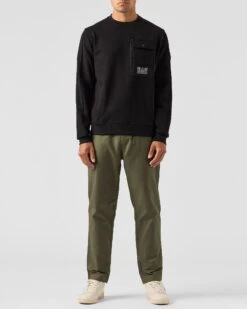 Weekend Offender Adiel Mesh Pocket Sweatshirt Black -Warm Knit Wear Sales SWAW2316 ADIEL BLACK 0470