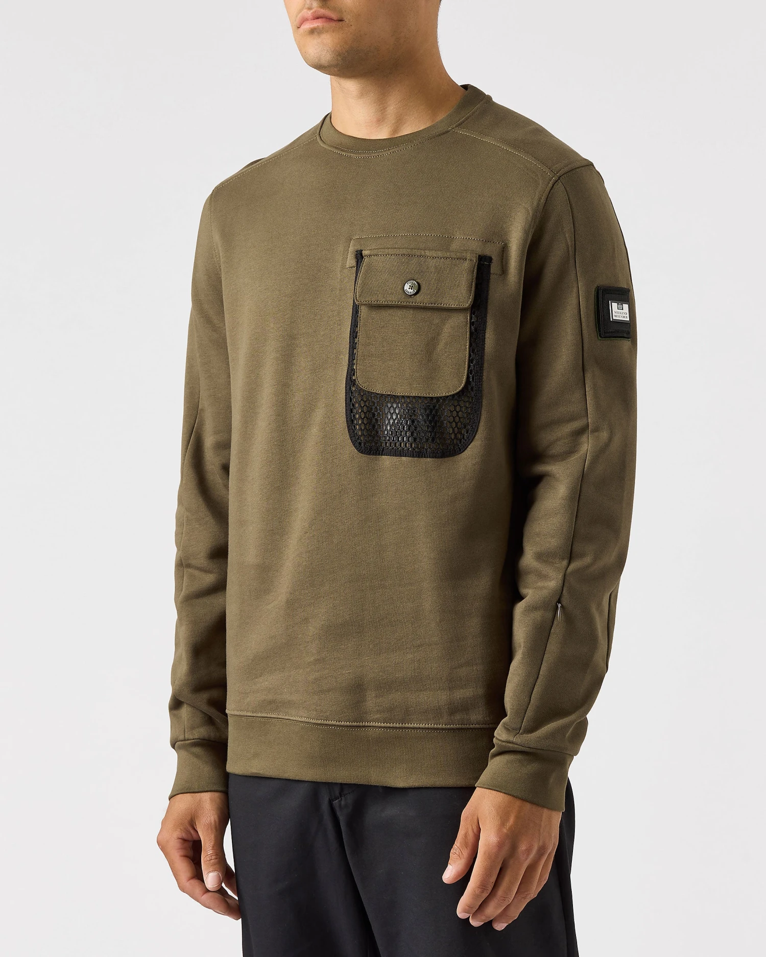 Weekend Offender Adiel Mesh Pocket Sweatshirt Dark Green 2 Weekend Offender Adiel Mesh Pocket Sweatshirt Dark Green - Image 2