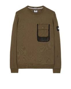 Weekend Offender Adiel Mesh Pocket Sweatshirt Dark Green
