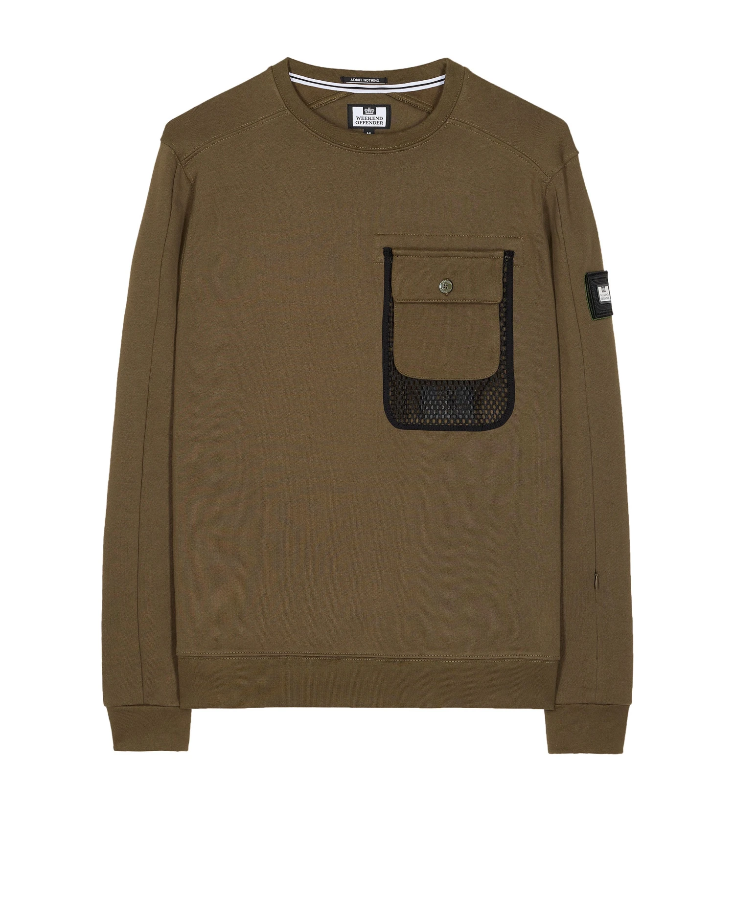 Weekend Offender Adiel Mesh Pocket Sweatshirt Dark Green 1 Weekend Offender Adiel Mesh Pocket Sweatshirt Dark Green