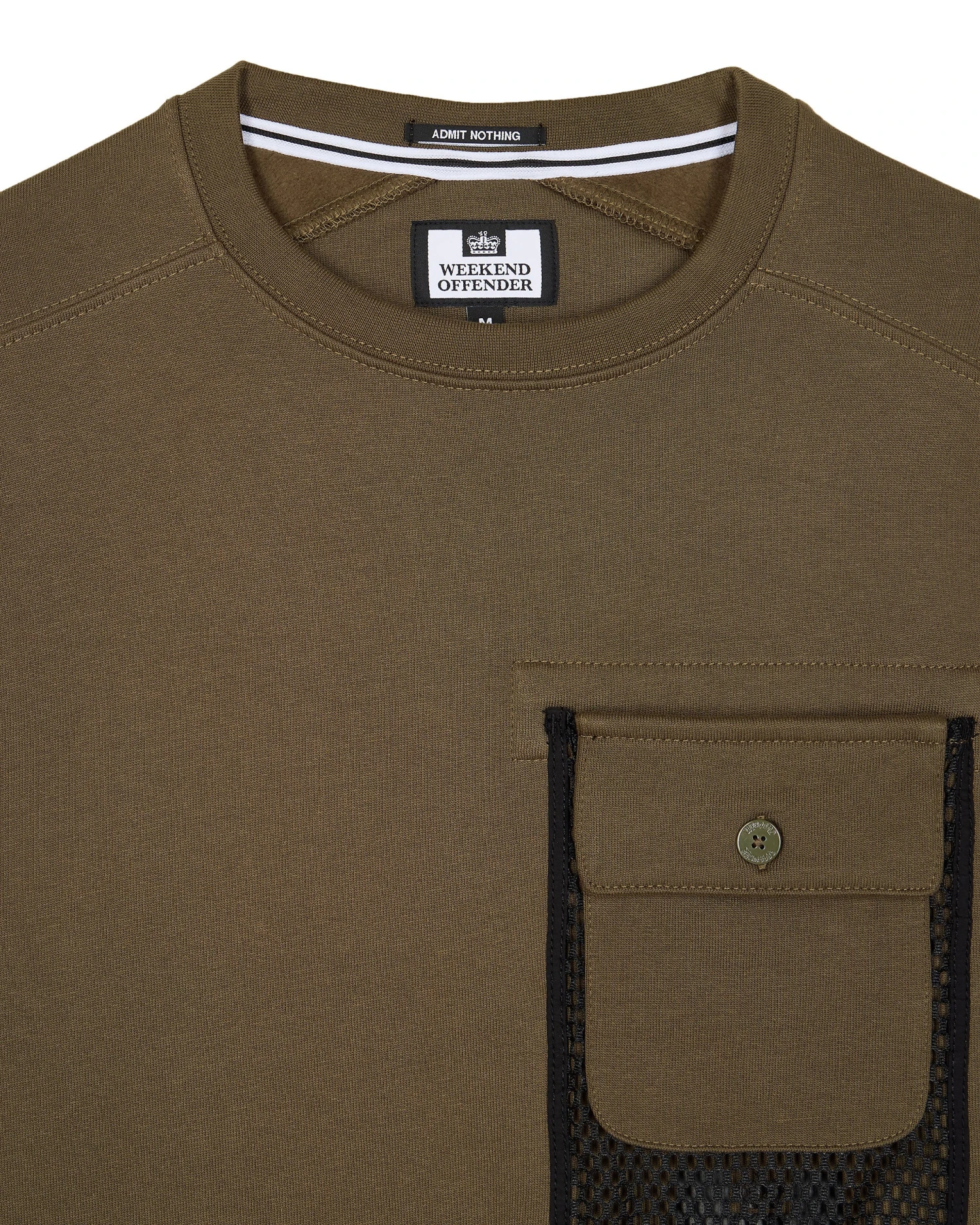 Weekend Offender Adiel Mesh Pocket Sweatshirt Dark Green 5 Weekend Offender Adiel Mesh Pocket Sweatshirt Dark Green - Image 5