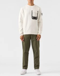 Weekend Offender Adiel Mesh Pocket Sweatshirt Winter White 10 Weekend Offender Adiel Mesh Pocket Sweatshirt Winter White -Warm Knit Wear Sales SWAW2316 ADIEL WINTER WHITE 0712 MODEL