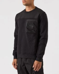 Weekend Offender Avery Sweatshirt Black -Warm Knit Wear Sales SWAW2317 AVERY BLACK 0282 MODEL