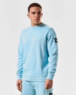 Weekend Offender F Bomb Sweatshirt Saltwater Blue 9 Weekend Offender F Bomb Sweatshirt Saltwater Blue -Warm Knit Wear Sales SWSS2401 FBOMB SALTWATER 4834 MODEL
