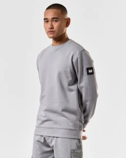 Weekend Offender F Bomb Sweatshirt Smokey Grey -Warm Knit Wear Sales SWSS2401 F BOMB SMOKEY 3737 MODEL
