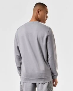 Weekend Offender F Bomb Sweatshirt Smokey Grey -Warm Knit Wear Sales SWSS2401 F BOMB SMOKEY 3741 MODEL