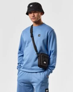 Weekend Offender Ferrer Sweatshirt Coastal Blue -Warm Knit Wear Sales SWSS2402 FERRER COASTAL 4375 MODEL