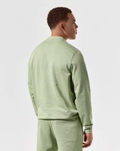 Weekend Offender Ferrer Sweatshirt Pale Moss Green -Warm Knit Wear Sales SWSS2402 FERRER PALE MOSS 5402 MODEL