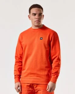 Weekend Offender Ferrer Sweatshirt Pure Orange -Warm Knit Wear Sales SWSS2402 FERRER PURE ORANGE 5360 MODEL