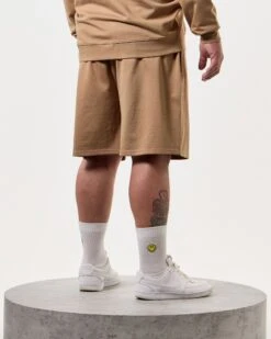 Weekend Offender Lerena Jogger Shorts Cognac Brown - Plus Size -Warm Knit Wear Sales SWSS2404X VEGA COGNAC 8062 PLUS