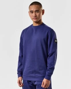 Weekend Offender F Bomb Sweatshirt Bright Navy -Warm Knit Wear Sales SWSS2410 SIRENKO BRIGHT NAVY 4350 MODEL