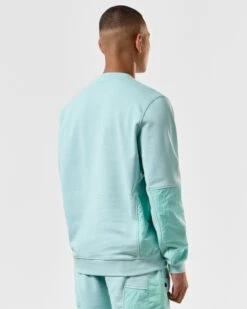 Weekend Offender Sirenko Pocket Sweatshirt Celeste Green -Warm Knit Wear Sales SWSS2410 SIRENKO CELESTE 4178 MODEL