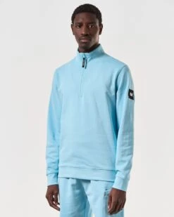 Weekend Offender Kraviz Quarter Zip Sweatshirt Saltwater Blue -Warm Knit Wear Sales SWSS2411 KRAVIZ SALTWATER 6644