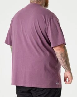 Weekend Offender Prison Classic T-Shirt Dark Grape - Plus Size -Warm Knit Wear Sales TSAW22 04 PRISON TEE PLUS DARK GRAPE 2446 MODEL