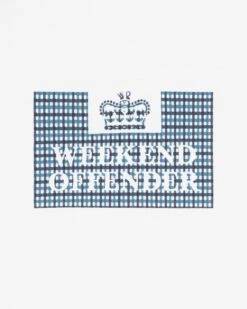 Weekend Offender Dygas T-Shirt White/Blue House Check -Warm Knit Wear Sales TSAW23 03 DYGAS WHITE 1894