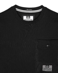 Weekend Offender Lens Mesh Pocket T-Shirt Black -Warm Knit Wear Sales TSAW23 11 LENS BLACK 2370