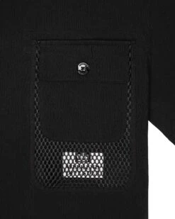 Weekend Offender Lens Mesh Pocket T-Shirt Black -Warm Knit Wear Sales TSAW23 11 LENS BLACK 2371