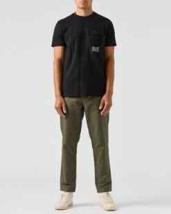 Weekend Offender Lens Mesh Pocket T-Shirt Black -Warm Knit Wear Sales TSAW2311 LENS BLACK 0474