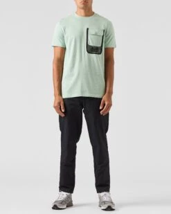 Weekend Offender Lens Mesh Pocket T-Shirt Mint Tea Green -Warm Knit Wear Sales TSAW2311 LENS MINT TEA 0693 MODEL