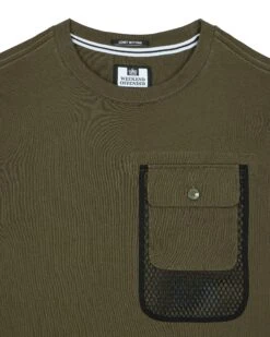 Weekend Offender Lens Mesh Pocket T-Shirt Dark Green -Warm Knit Wear Sales TSAW311 LENS DARK GREEN 0936