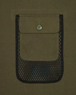 Weekend Offender Lens Mesh Pocket T-Shirt Dark Green -Warm Knit Wear Sales TSAW311 LENS DARK GREEN 0938