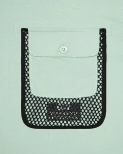Weekend Offender Lens Mesh Pocket T-Shirt Mint Tea Green -Warm Knit Wear Sales TSAW311 LENS MINT TEA 0941