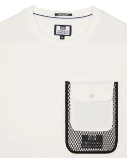 Weekend Offender Lens Mesh Pocket T-Shirt Winter White -Warm Knit Wear Sales TSAW311 LENS WINTER WHITE 0933