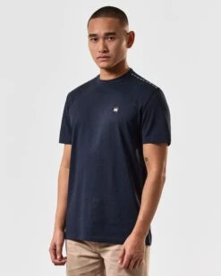 Weekend Offender Manuel T-Shirt Navy -Warm Knit Wear Sales TSS2405 MANUEL NAVY 4500 MODEL