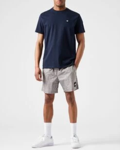 Weekend Offender Diaz T-Shirt SS23 Navy/House Check -Warm Knit Wear Sales TSSS2304 DIAZ NAVY 3346WO