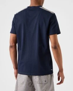 Weekend Offender Diaz T-Shirt SS23 Navy/House Check -Warm Knit Wear Sales TSSS2304 DIAZ NAVY 3350WO